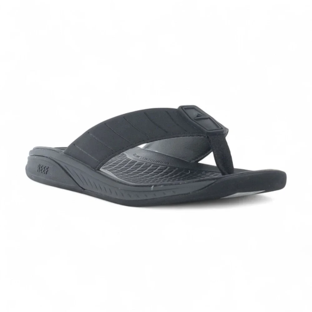 Reef Men's The Deckhand Black Slides CJ2233 - Picture 2 of 4
